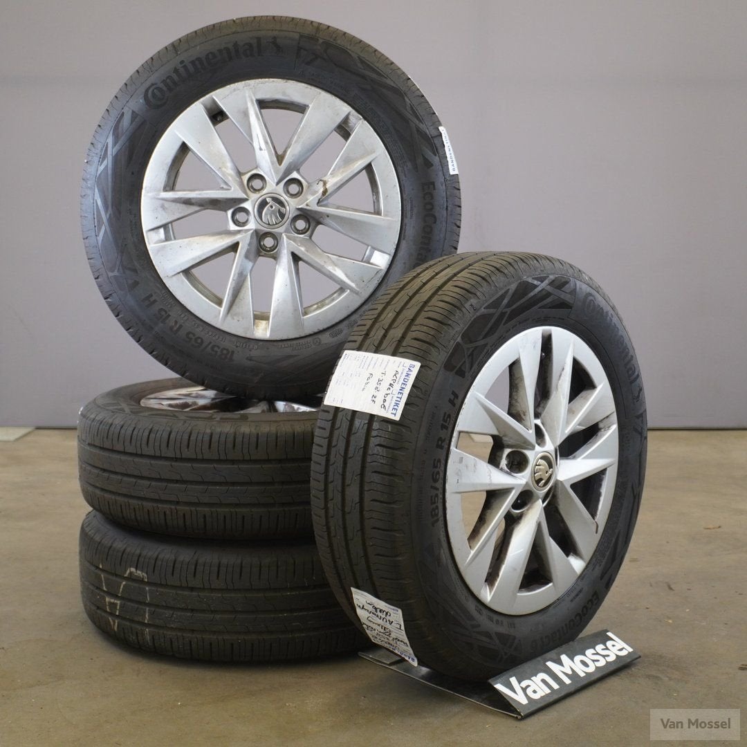 Skoda Continental Ecocontact 6 zomerbanden 185/65/R15, Auto-onderdelen, Banden en Velgen, Gebruikt, 15 inch, -, -