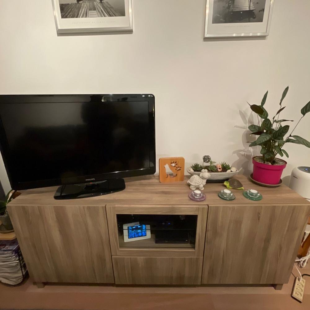 Tv kast of dressoir Ikea Besta, Huis en Inrichting, Kasten |Televisiemeubels, Ophalen, 150 tot 200 cm, Eikenhout, Zo goed als nieuw