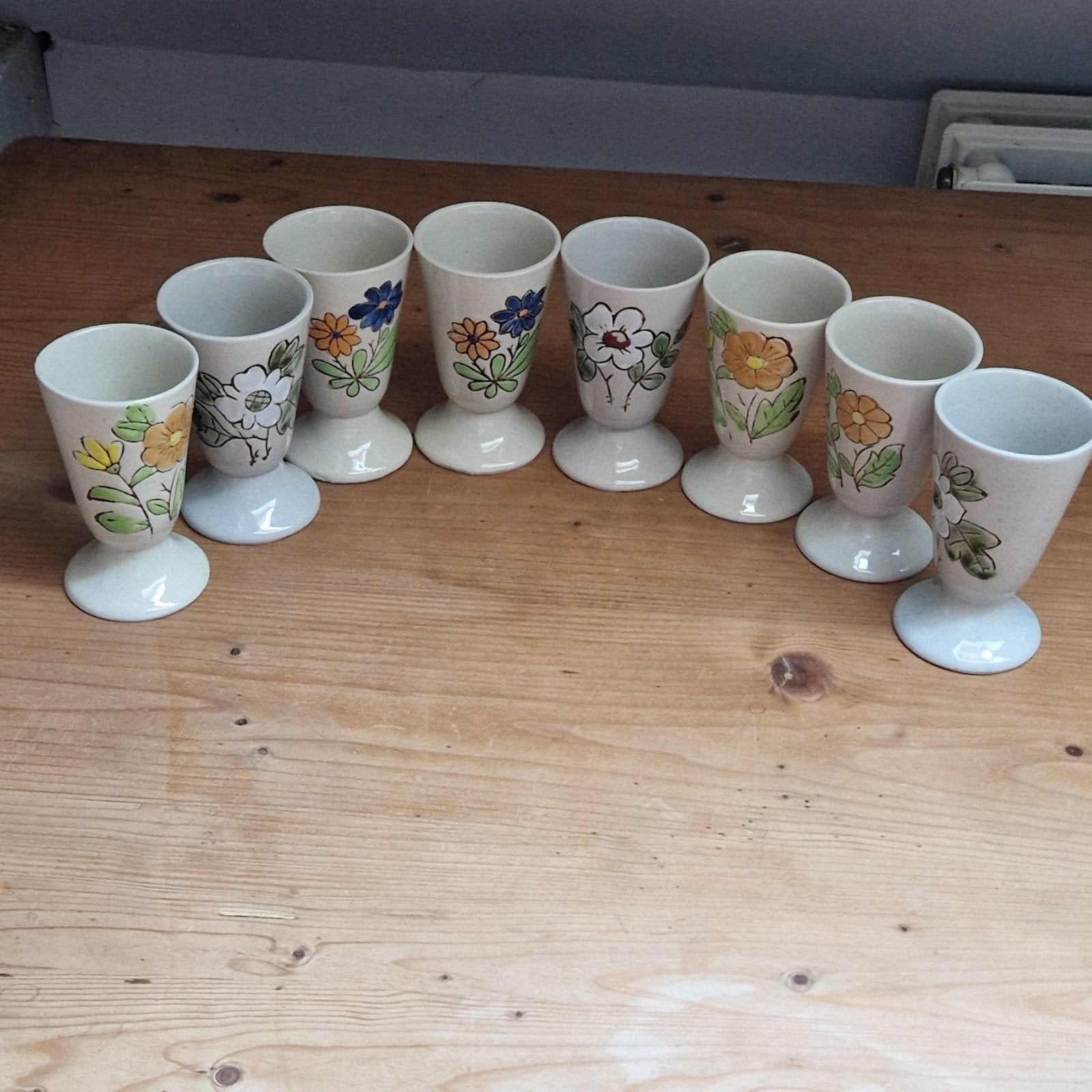 lot de 8 mazagrans en grès 70', Antiquités & Art, Enlèvement ou Envoi