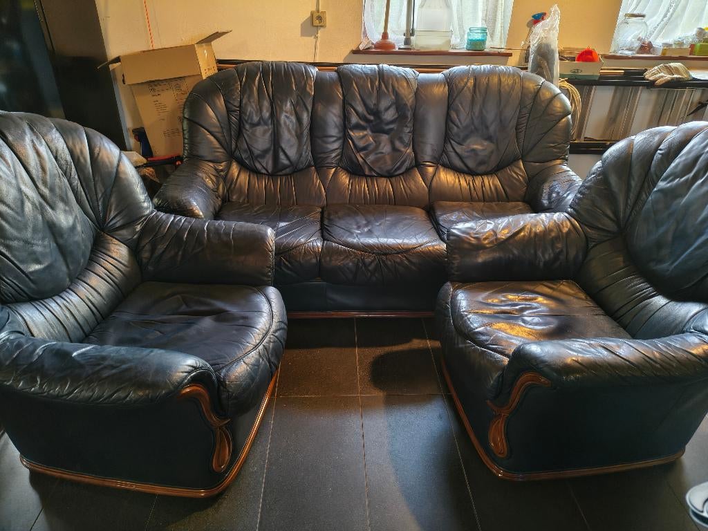 lederen salon, Ophalen, Gebruikt, Leer