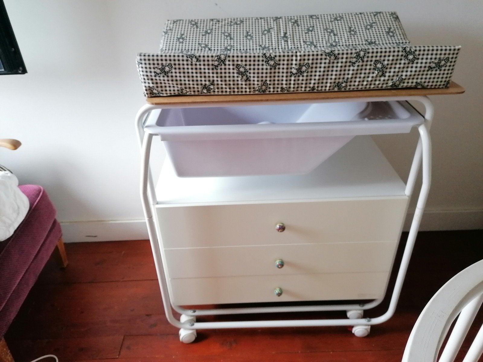 Vintage verschoontafel met badje, Ophalen, Vintage