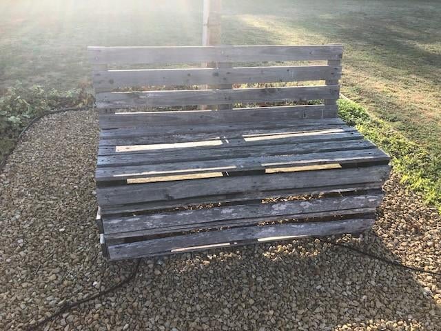 3 x Palettes de bancs en bois, Enlèvement, Bois