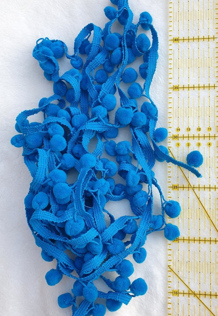 Galon à pompons bleu turquoise - 4 mètres, Enlèvement ou Envoi, Neuf, Autres types