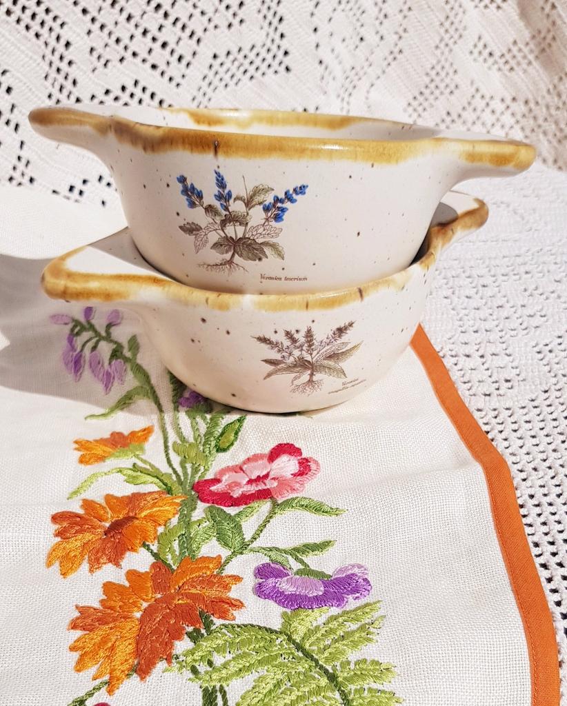 RARES  bols vintage motifs botaniques 🌿🌿, Enlèvement ou Envoi