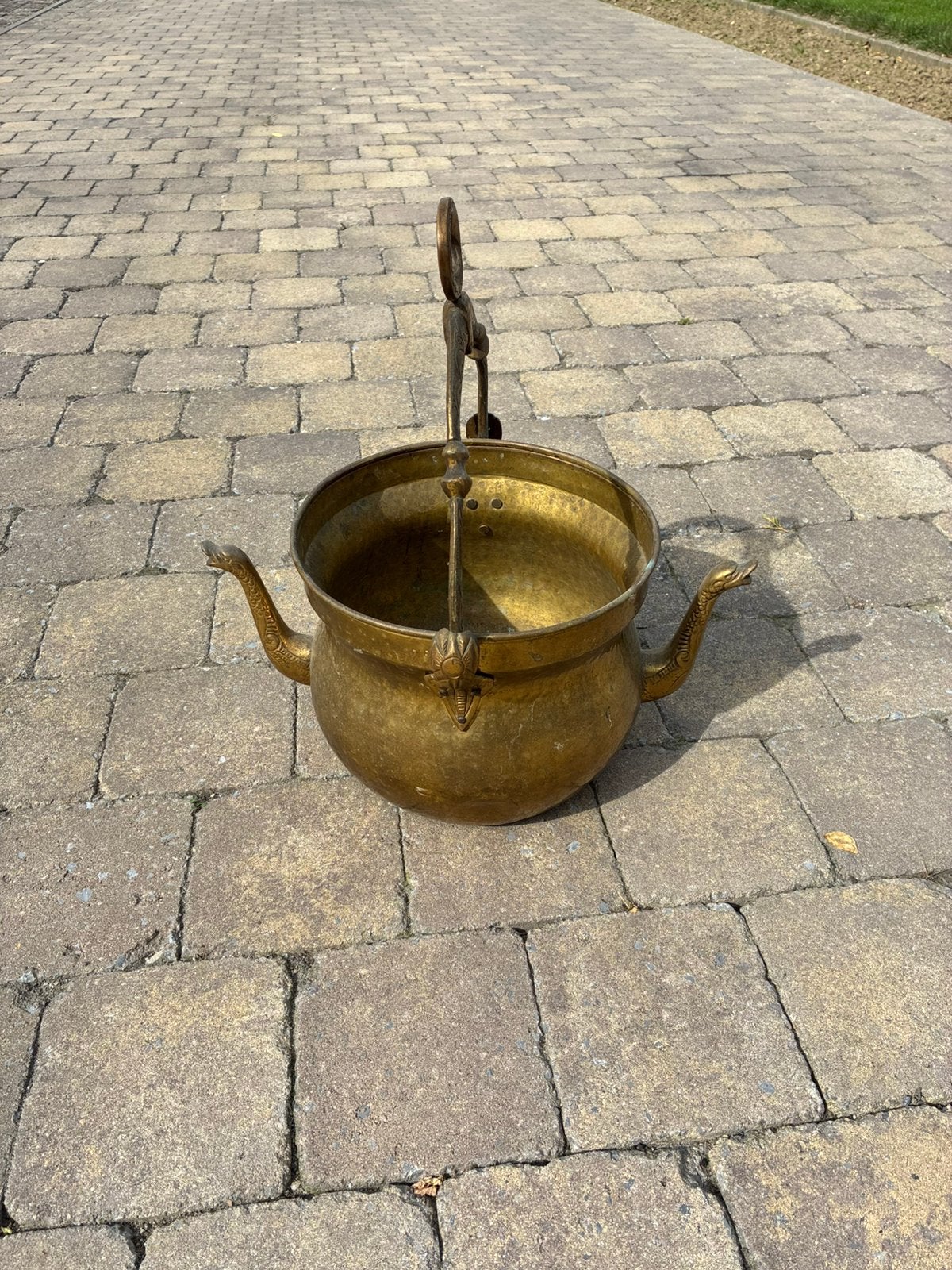 Antieke Ketel met Dubbele Slangenkop - Jugendstil ca. 1900, Verzenden, Koper