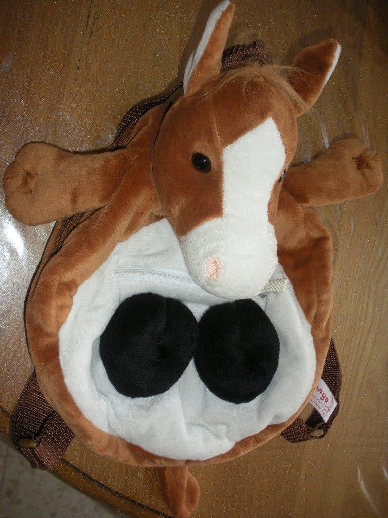 Sac à dos maternelle de 30 cm en forme de cheval., Sac à dos, Hanya, Enlèvement, Avec compartiments de rangement