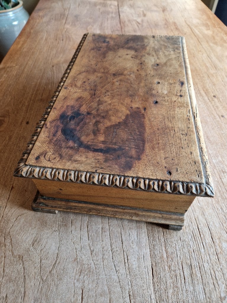 antieke Italiaans houten Sieraden kist, Enlèvement ou Envoi