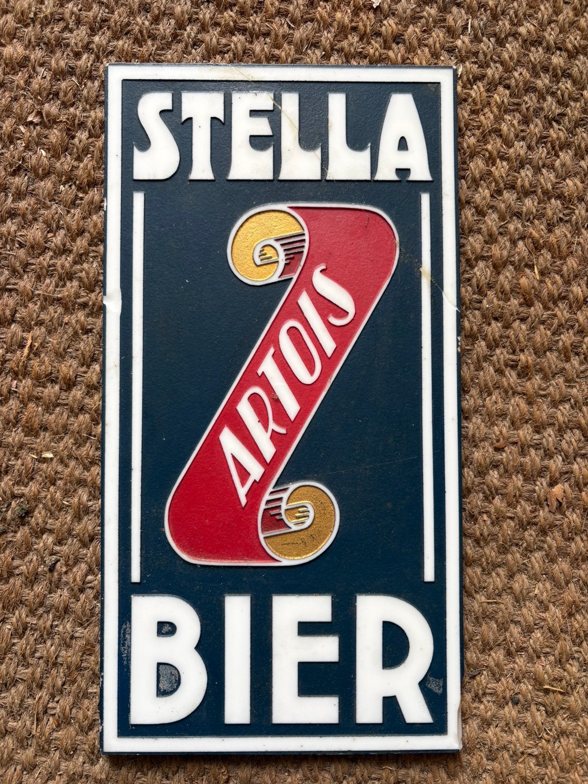 Plaque Publicitaire -Stella Artois - verre opalin, Collections, Enlèvement, Utilisé, Panneau publicitaire