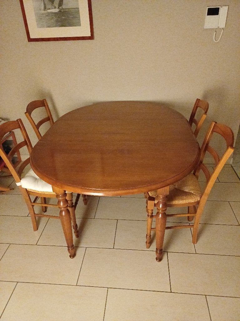 Tafel en stoelen, Ophalen, Gebruikt, 50 tot 100 cm, Landelijk