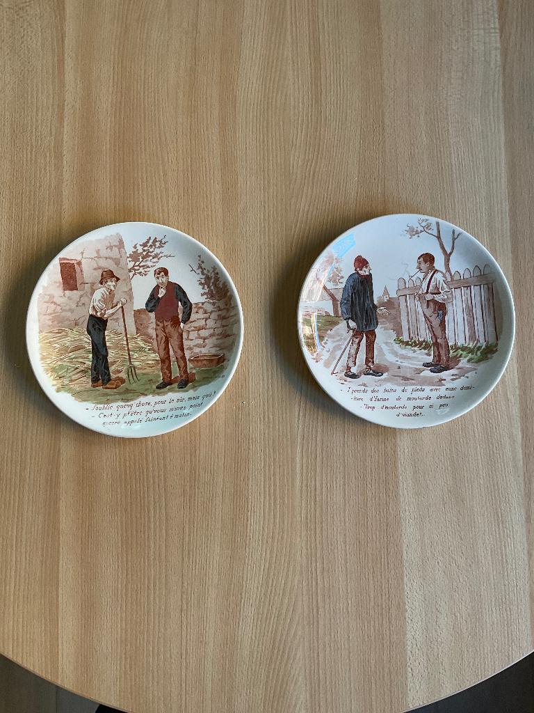 2 assiettes Sarreguemines, Enlèvement ou Envoi