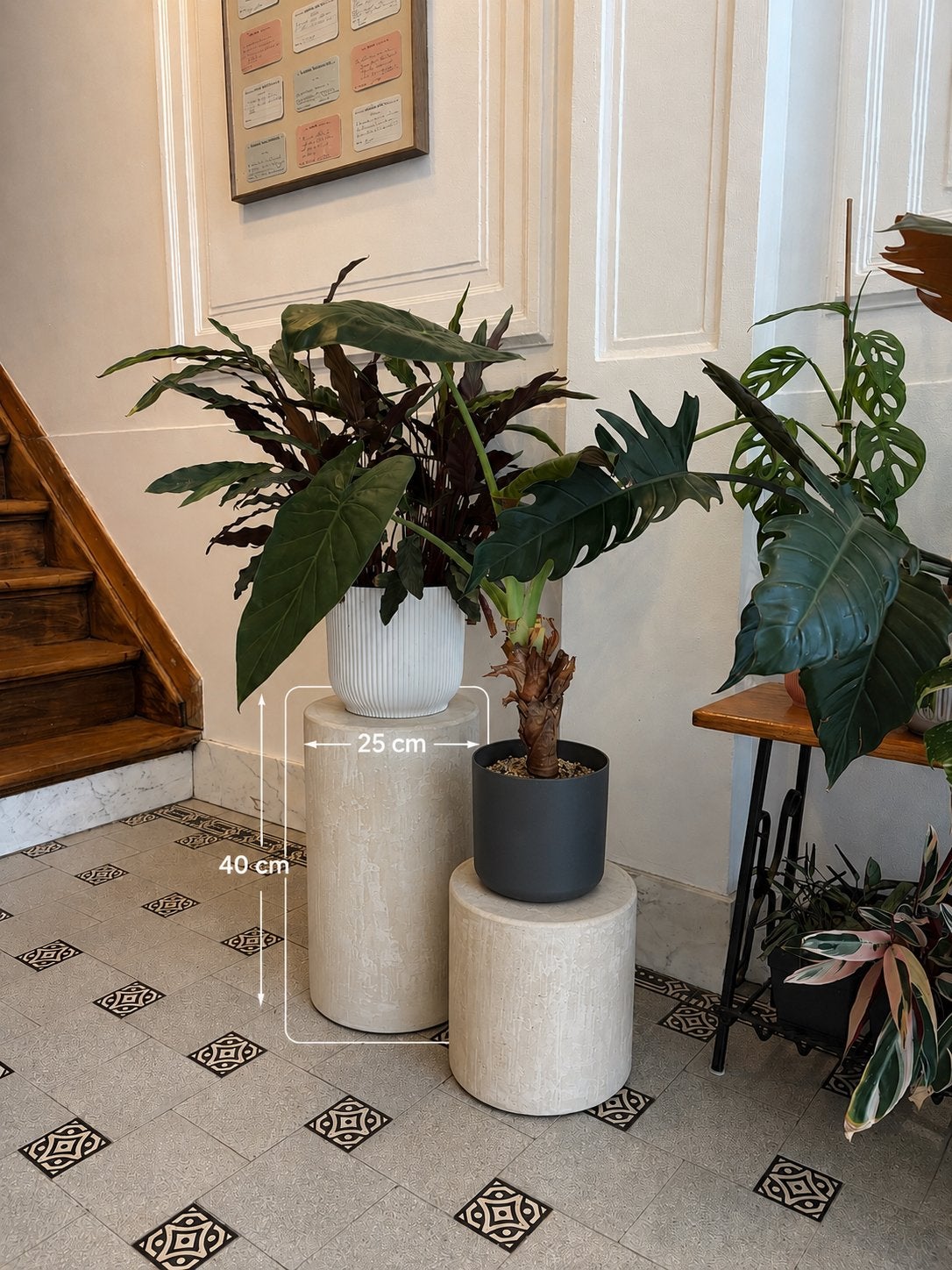 Handmade Mortex Plant Stand / Pedestal – Medium 40 cm, Huis en Inrichting, Minder dan 45 cm, Minder dan 55 cm, Rond, Nieuw