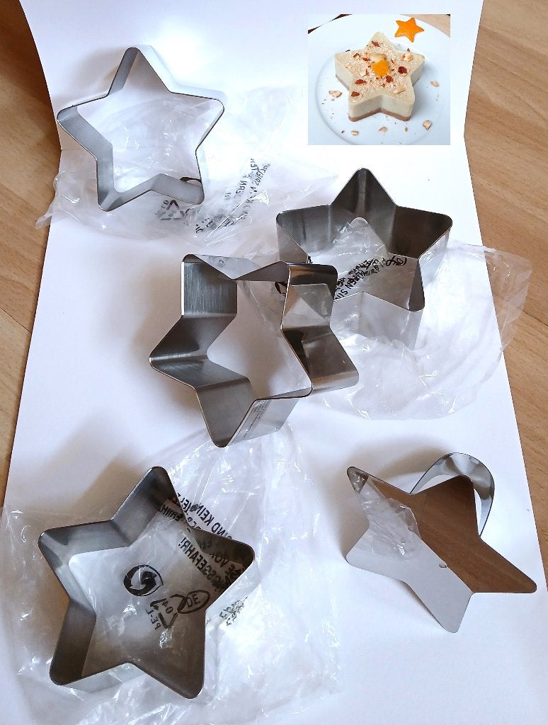 RVS dessertringen - Ster - 4 stuks, Hobby & Loisirs créatifs, Confection de Gâteaux & Cupcakes, Enlèvement ou Envoi, Neuf, Gâteaux, Tartes ou cupcakes