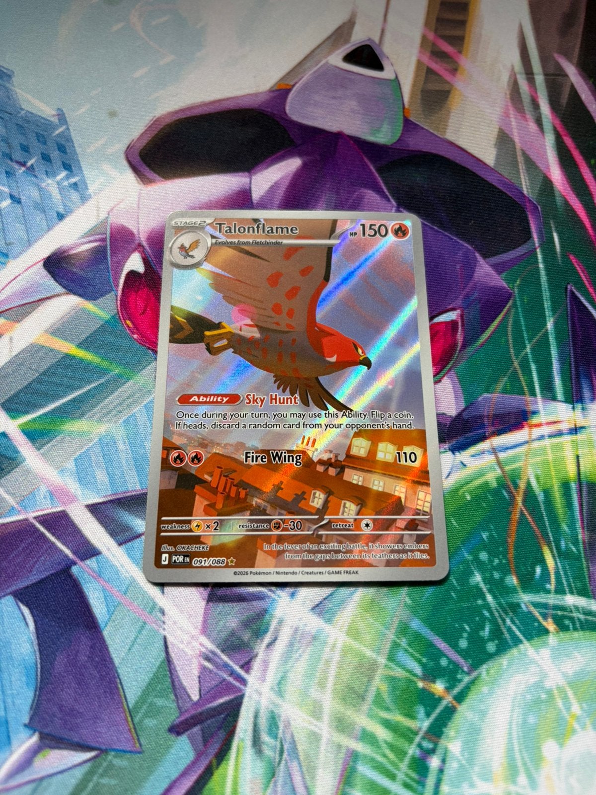 Talonflame Illustration Rare 091/088 Perfect Order Card, Ophalen of Verzenden, Zo goed als nieuw