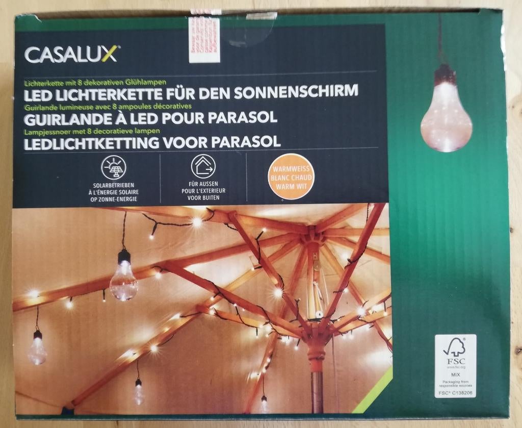 LED Lichtketting voor parasol, Ophalen, Zo goed als nieuw
