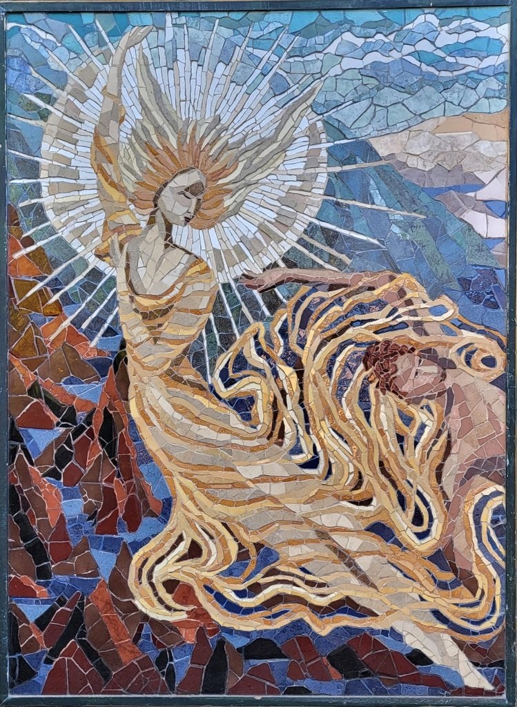 Uniek handgemaakt mozaïek kunstwerk 170 cm x 125 cm, Ophalen