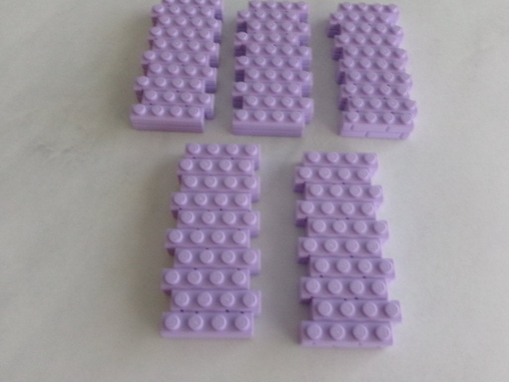50 lavendel Lego 1 x 4 bakstenen profiel, Gebruikt, Lego, Ophalen of Verzenden, Losse stenen