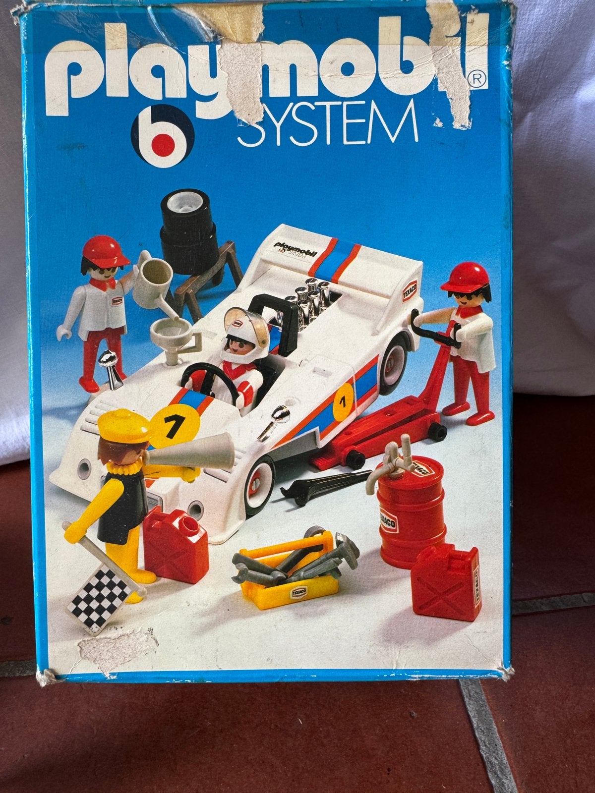 Playmobil 3520 – Texaco Racewagen met Pitcrew + Doos, Utilisé, Véhicule, Sports & action, Kit complet