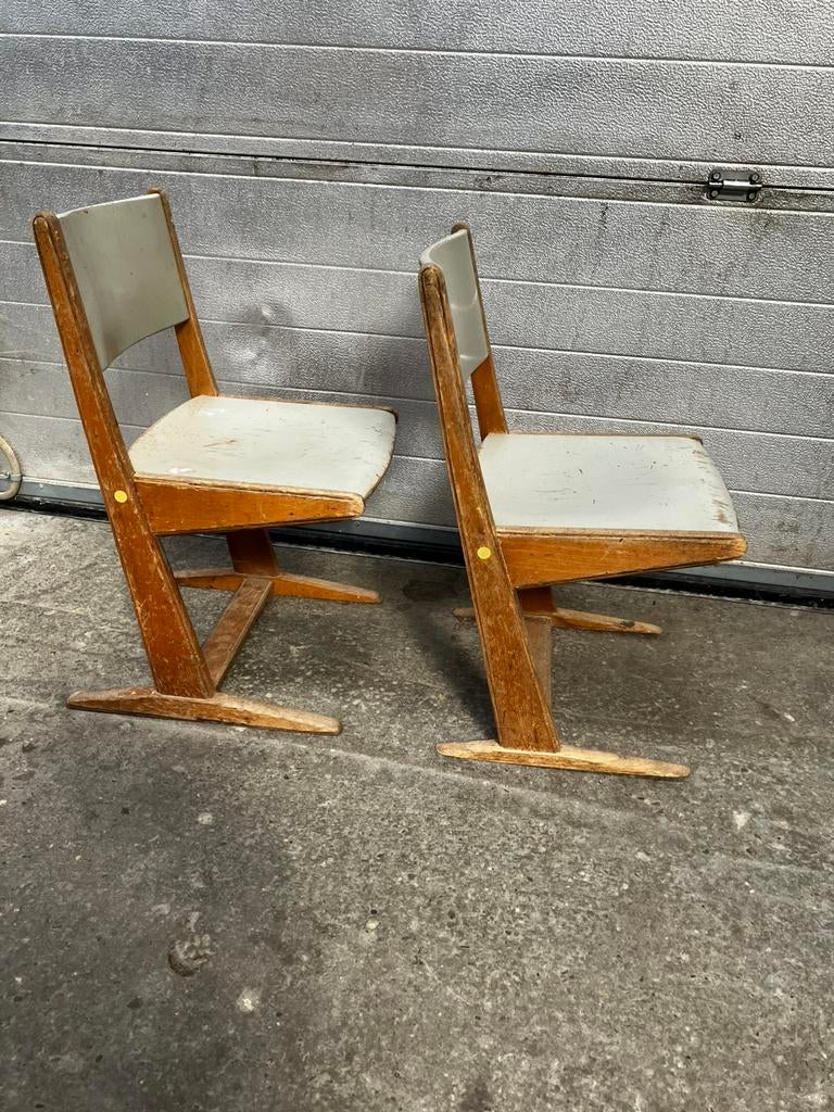 2 Casala bauhaus kinderstoelen vintage, Ophalen, Gebruikt