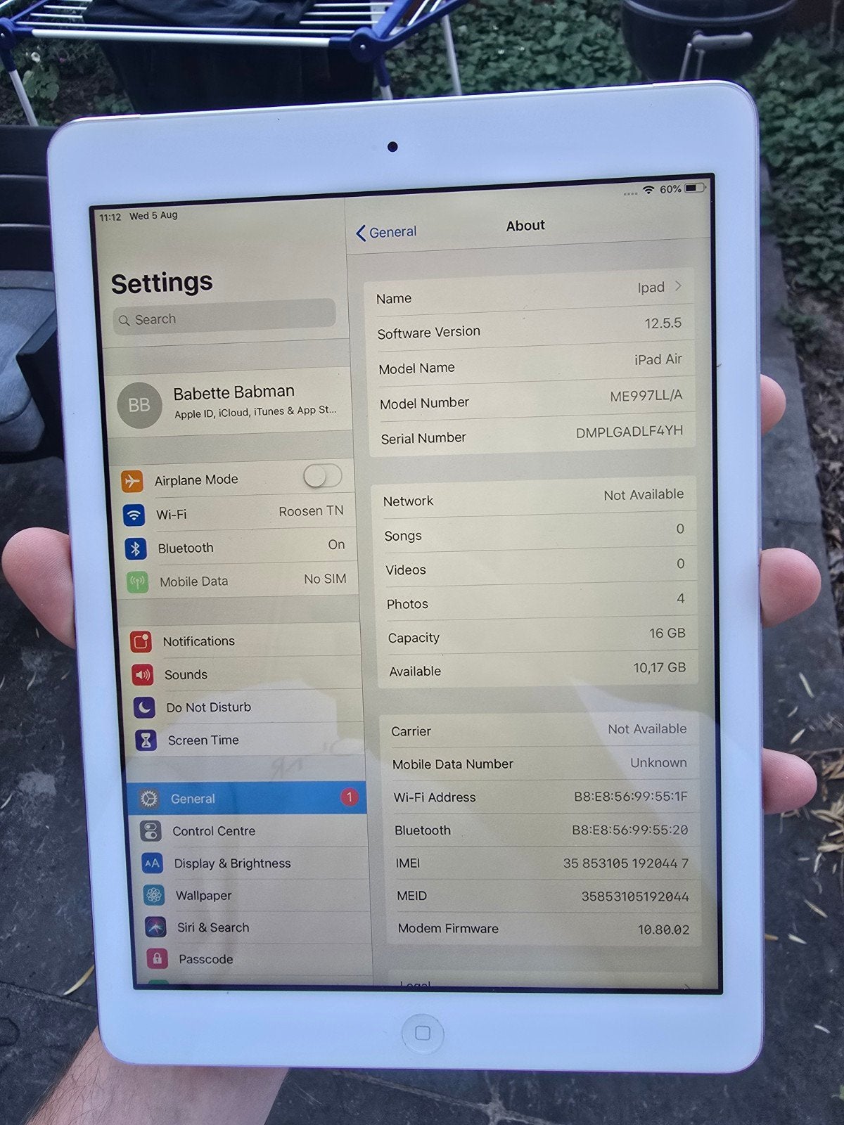 Apple iPad Air 16 Go WiFi + cellulaire iOS 12.5.5, Apple iPad, 9 pouces, Enlèvement, 16 GB