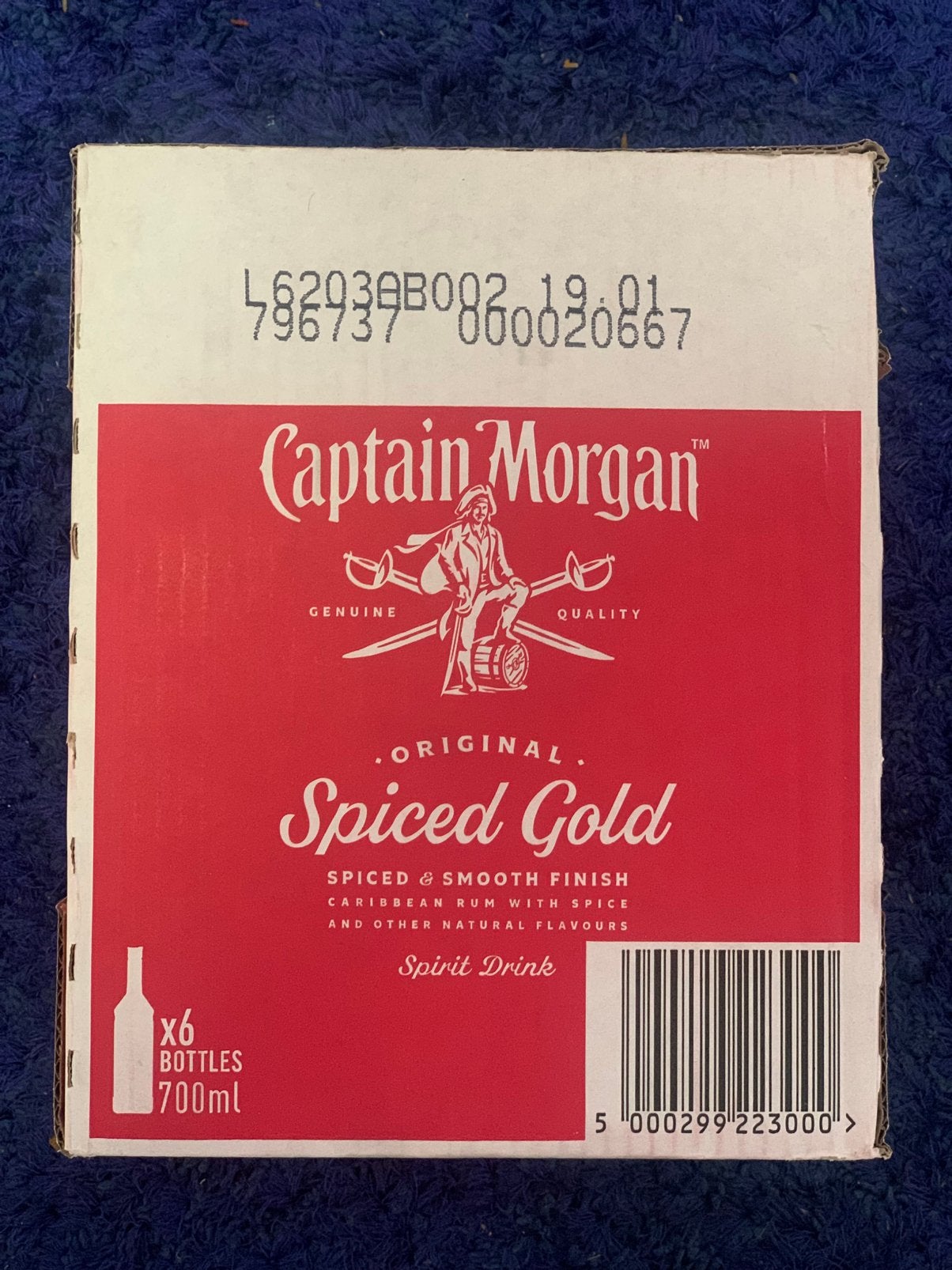 Captain Morgan Original Spiced Gold – 6  70 cl, Enlèvement ou Envoi, Comme neuf