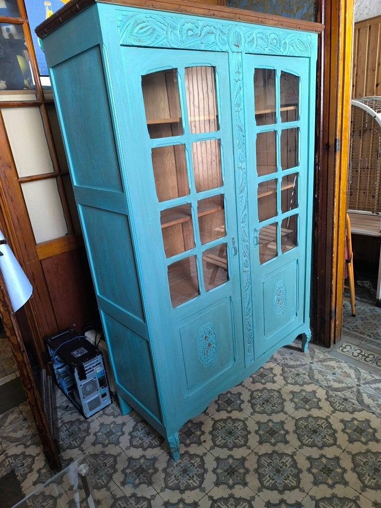 Superbe ancienne vitrine art deco armoire placard étagère, Maison & Meubles, Enlèvement