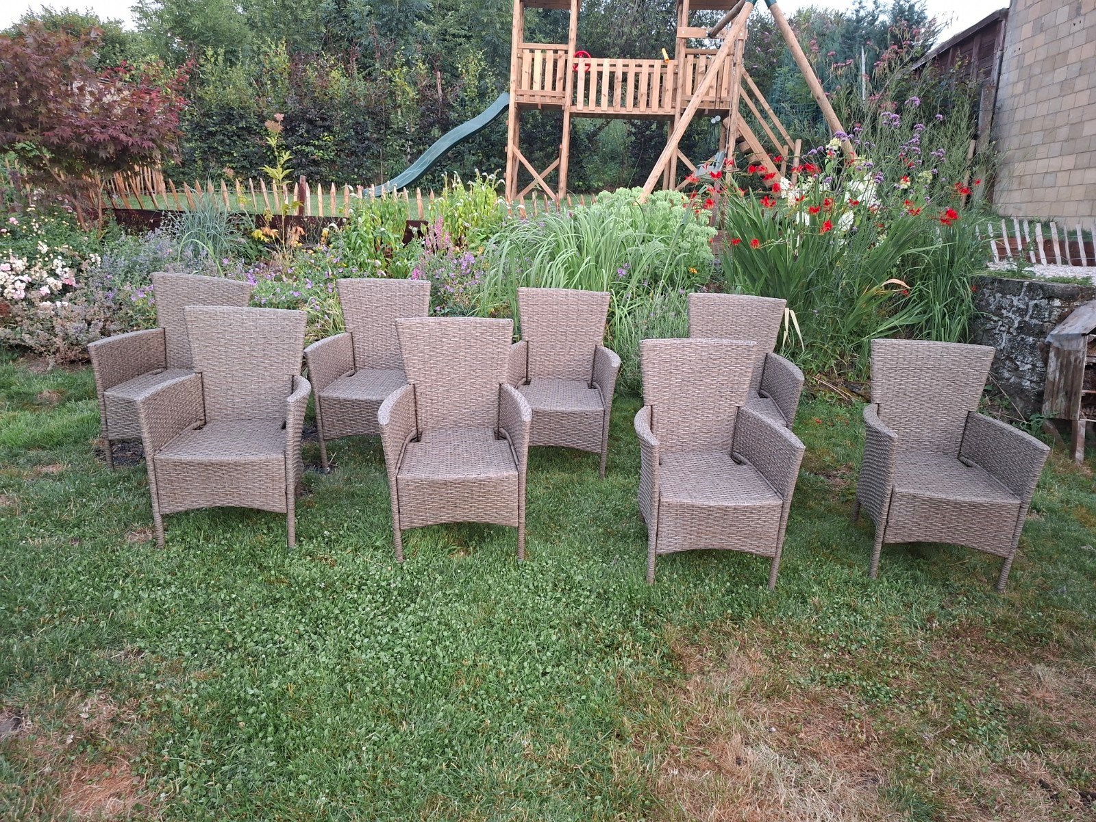 Tuinstoel, Ophalen, Zo goed als nieuw, Wicker