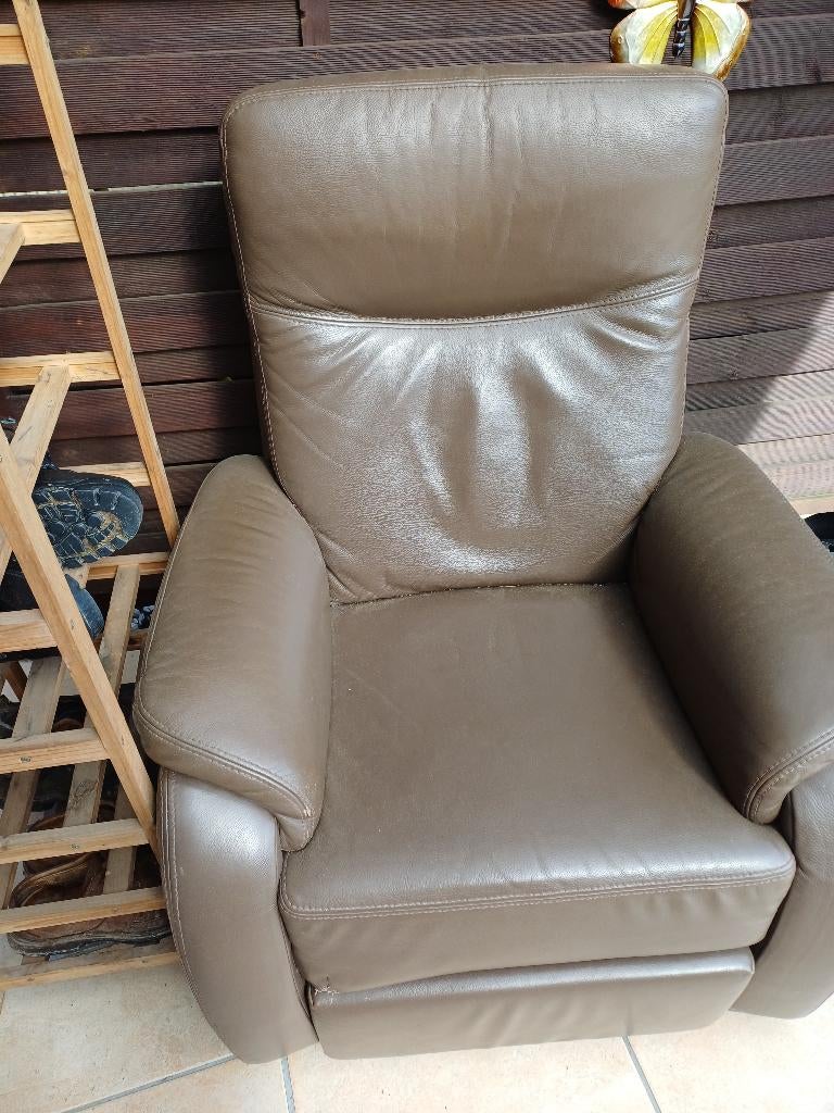 fauteuil en cuir, Ophalen, Leer
