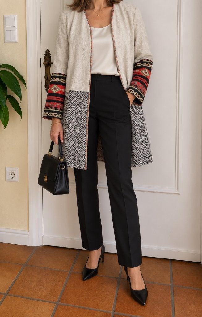 Blazer en lin Zara Basic — boho chic taille M, Taille 38/40 (M), Enlèvement ou Envoi, Comme neuf, Multicolore