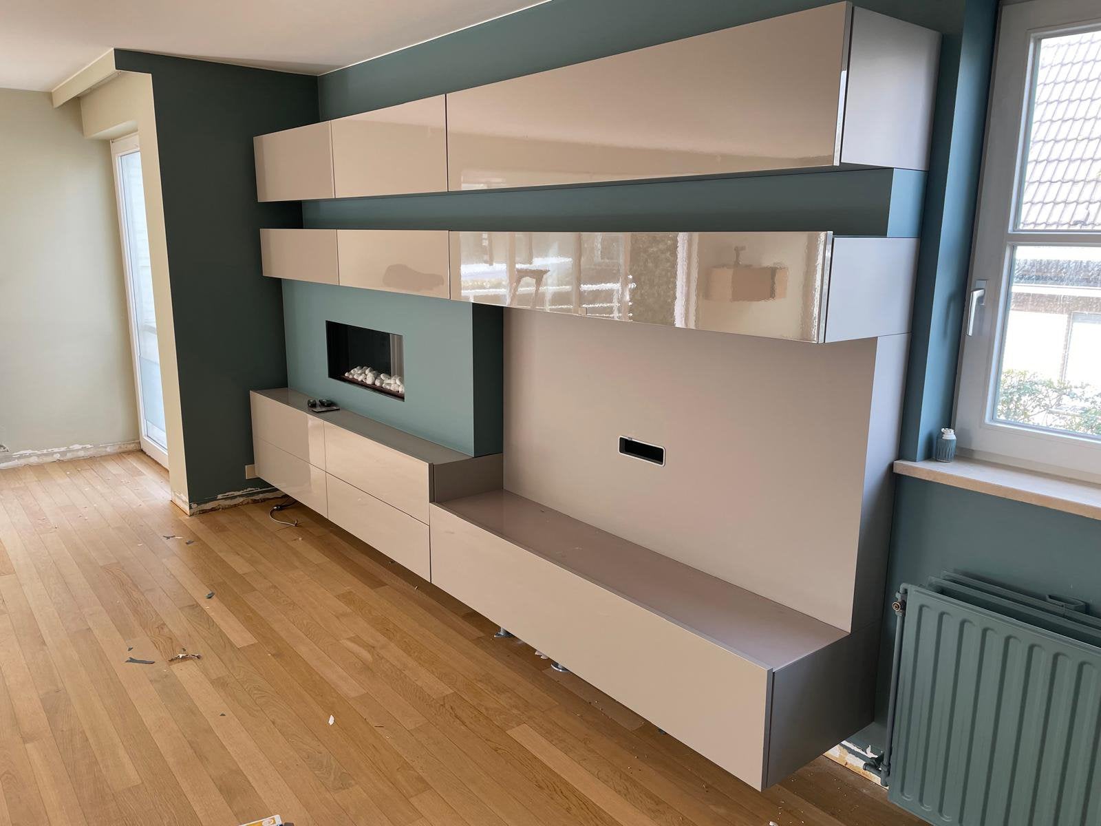 Wandmeubel   MisuraEmme designwand met doorkijkhaard, Huis en Inrichting, Ophalen