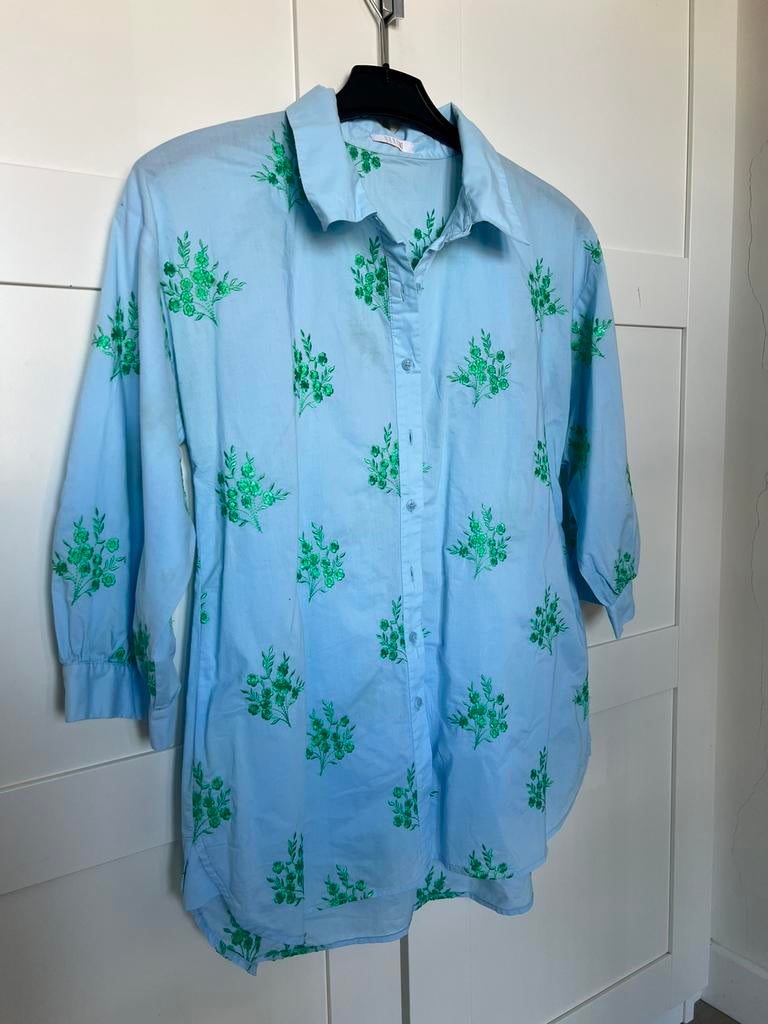 Chemise brodée bleu clair SENSO pour femme taille 36, Enlèvement ou Envoi, Comme neuf, Taille 36 (S), Bleu