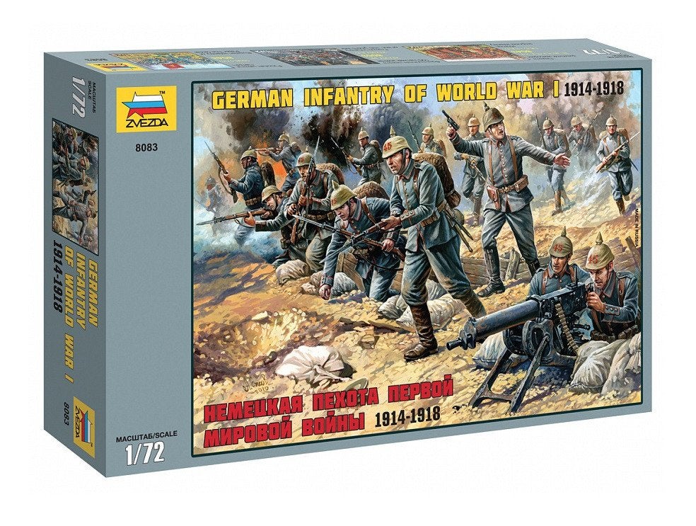 ZVEZDA 8083 GERMAN INFANTRY WW I 1914-1918 échelle 1/72, Hobby & Loisirs créatifs, Enlèvement ou Envoi, Neuf, 1:50 ou moins, Personnage ou Figurines