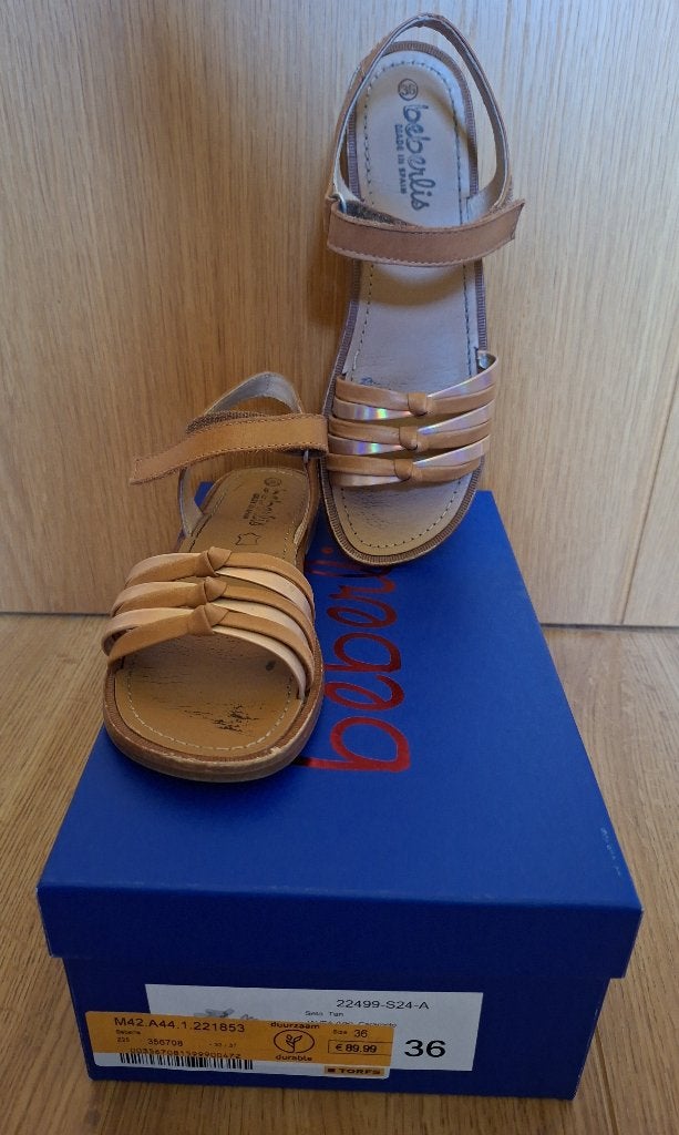 Beberlis bruine sandalen 36, Gebruikt, Meisje, Overige typen, Beberlis