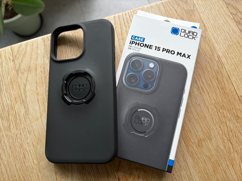 Quad Lock hoes iPhone 15 ProMax | Voor fiets/moto | Topstaat, Télécoms, IPhone 15, Noir, Quad Lock, Comme neuf