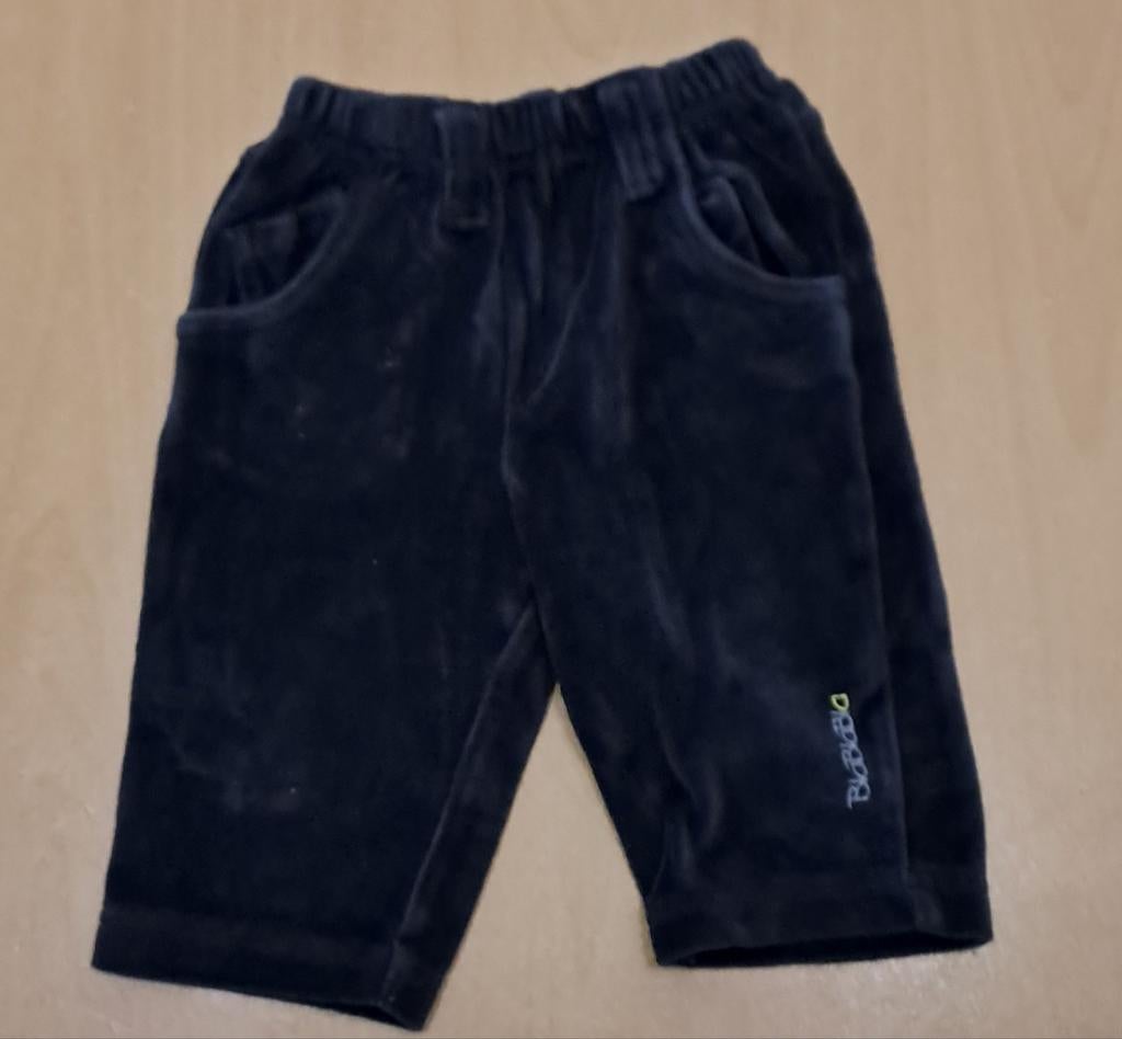 ☆ zachte velours broekje ( maat 62), Kinderen en Baby's, Babykleding | Maat 62, Bla bla bla, Broekje, Ophalen of Verzenden, Zo goed als nieuw