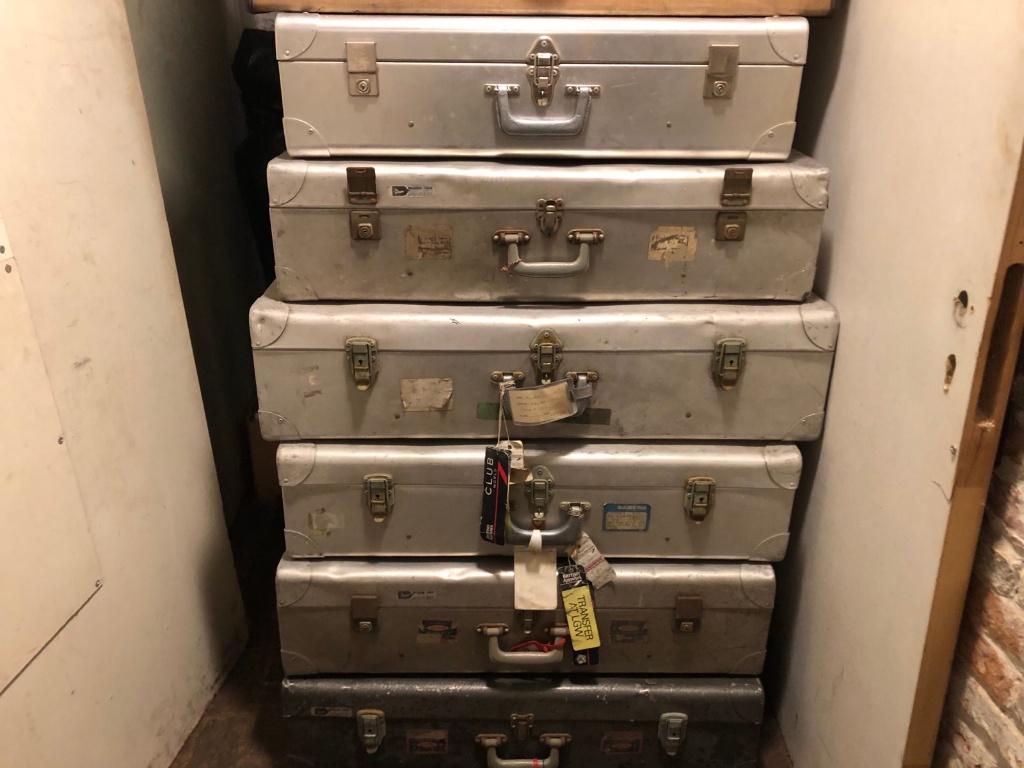 Vintage aluminium decoratieve koffer, Ophalen, Gebruikt