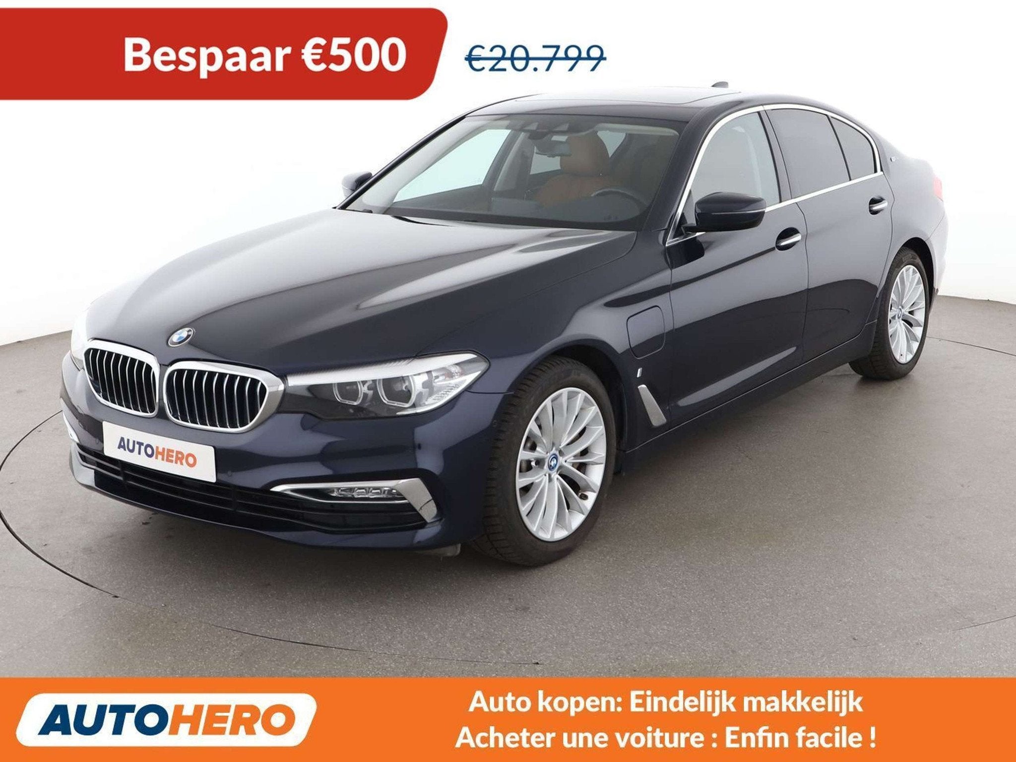 BMW 5 Serie 530 530e Luxury Line (bj 2017, automaat), Auto's, Achterwielaandrijving, Gebruikt, 1770 kg, Blauw