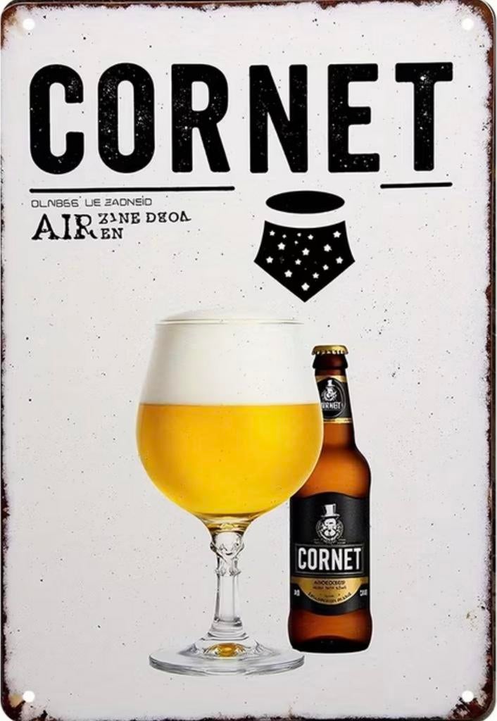 Panneau pub Cornet Oaked en métal - rétro vintage mancave, Enlèvement ou Envoi, Neuf, Panneau, Plaque ou Plaquette publicitaire