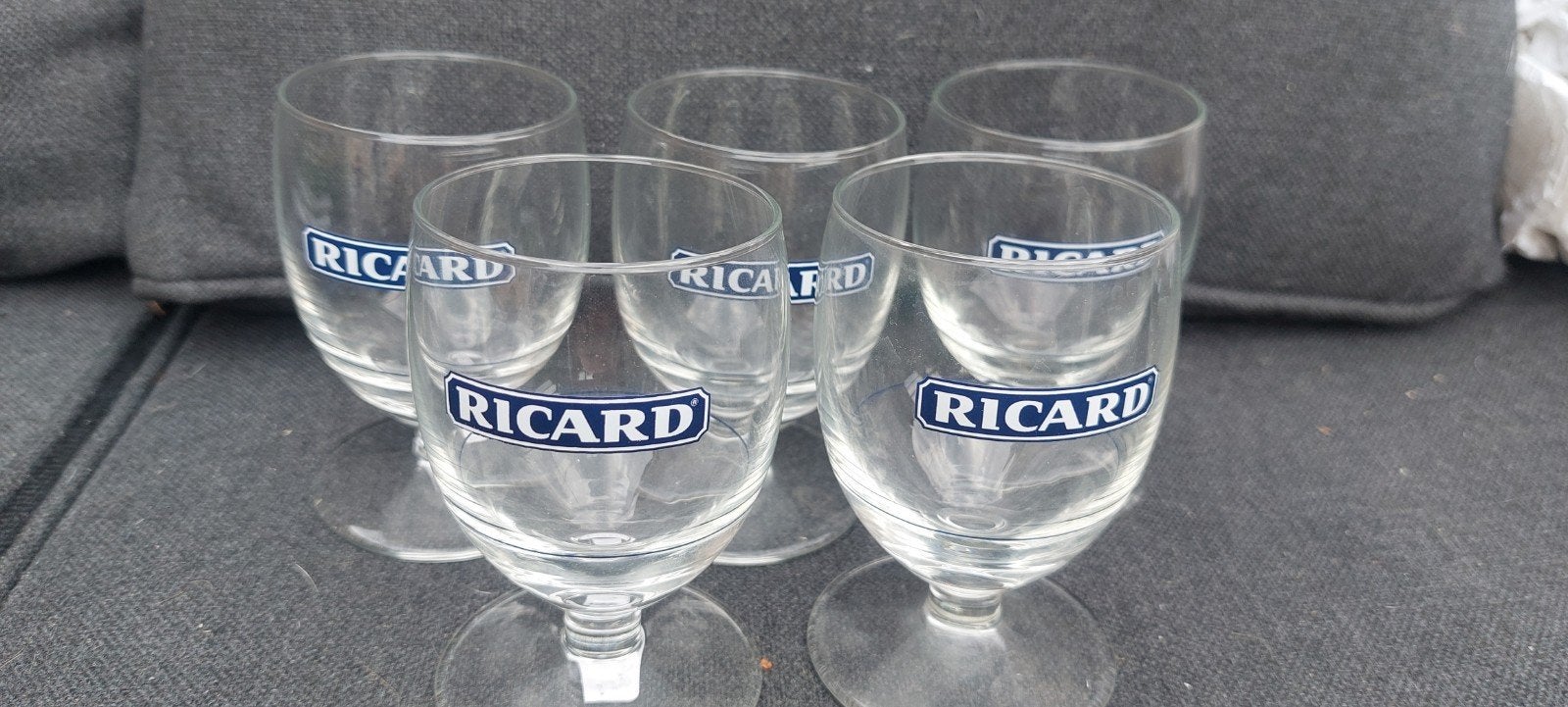 5 verres ricard écriture blanche, Enlèvement ou Envoi
