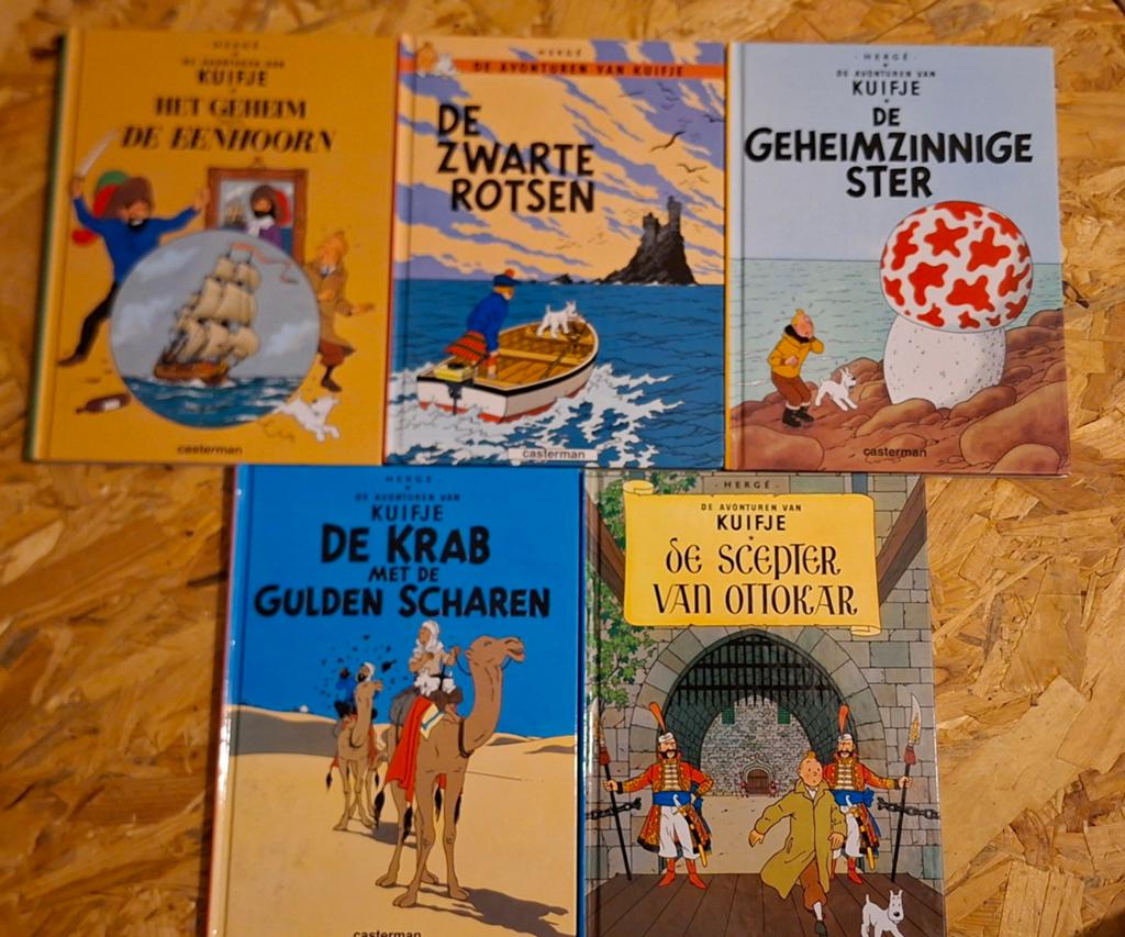 Lot van 5 strips Kuifje, Ophalen