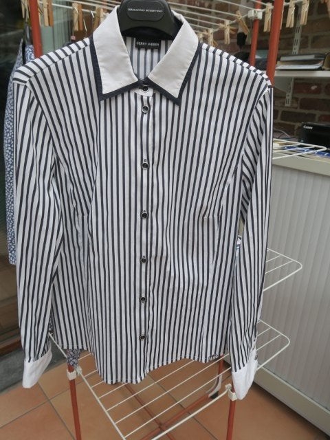 Blouse blauw wit streep Gerry Weber mt 40-42, Maat 38/40 (M), Blauw, Nieuw, Ophalen of Verzenden