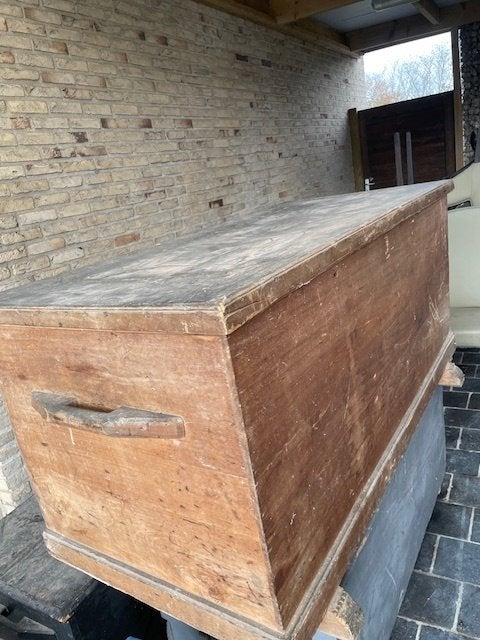 Grote houten antieken kist, Antiek en Kunst, Ophalen