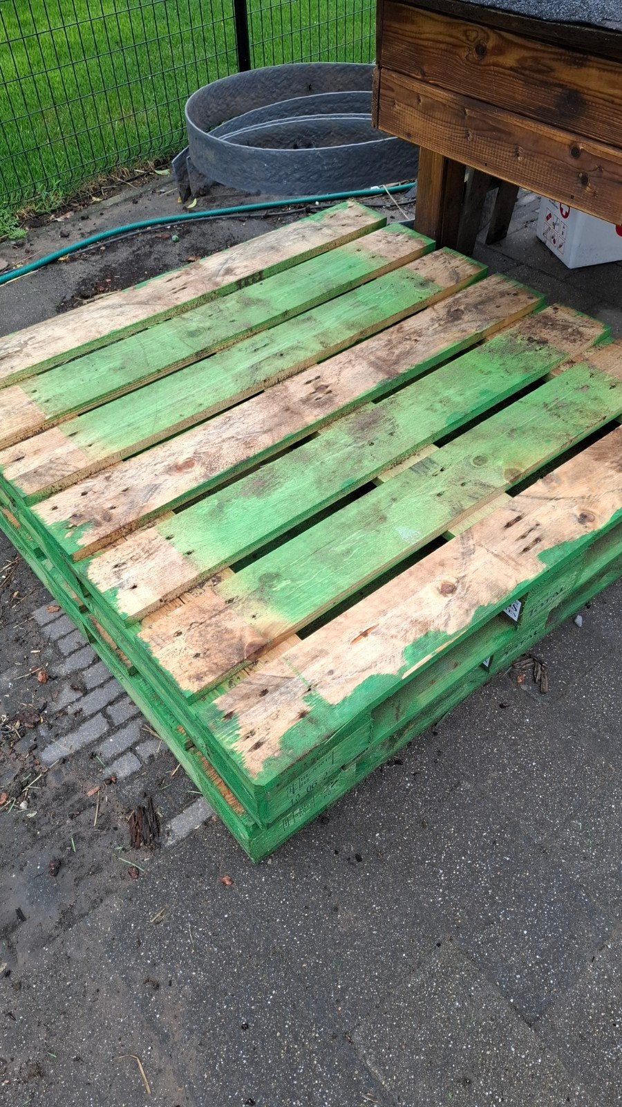 2 grote herbruikbare palletten, Enlèvement