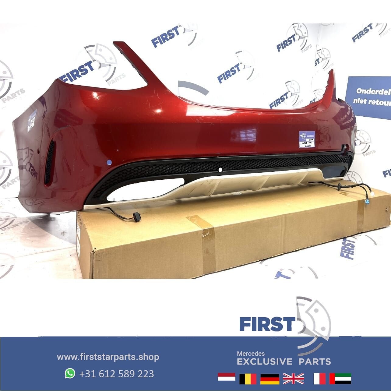 W205 AMG ACHTERBUMPER + DIFFUSER ROOD ZWART GRIJS WIT origin, Gebruikt, -, Ophalen of Verzenden, Achter
