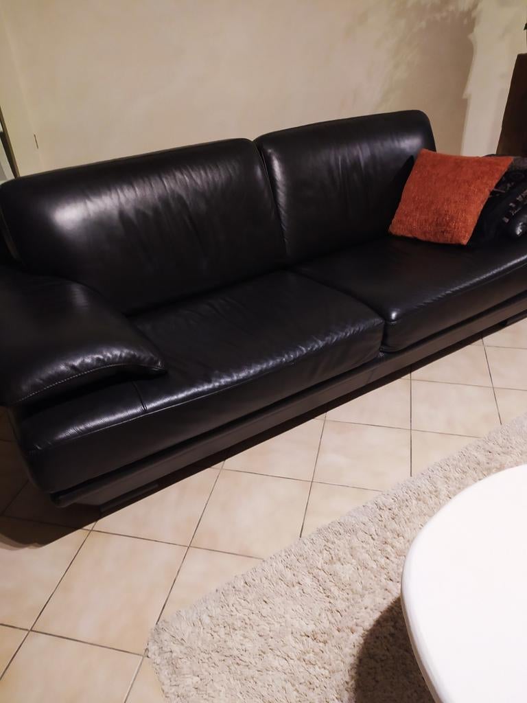 3 zit en 2 zit zwart leder in perfecte staat., Ophalen