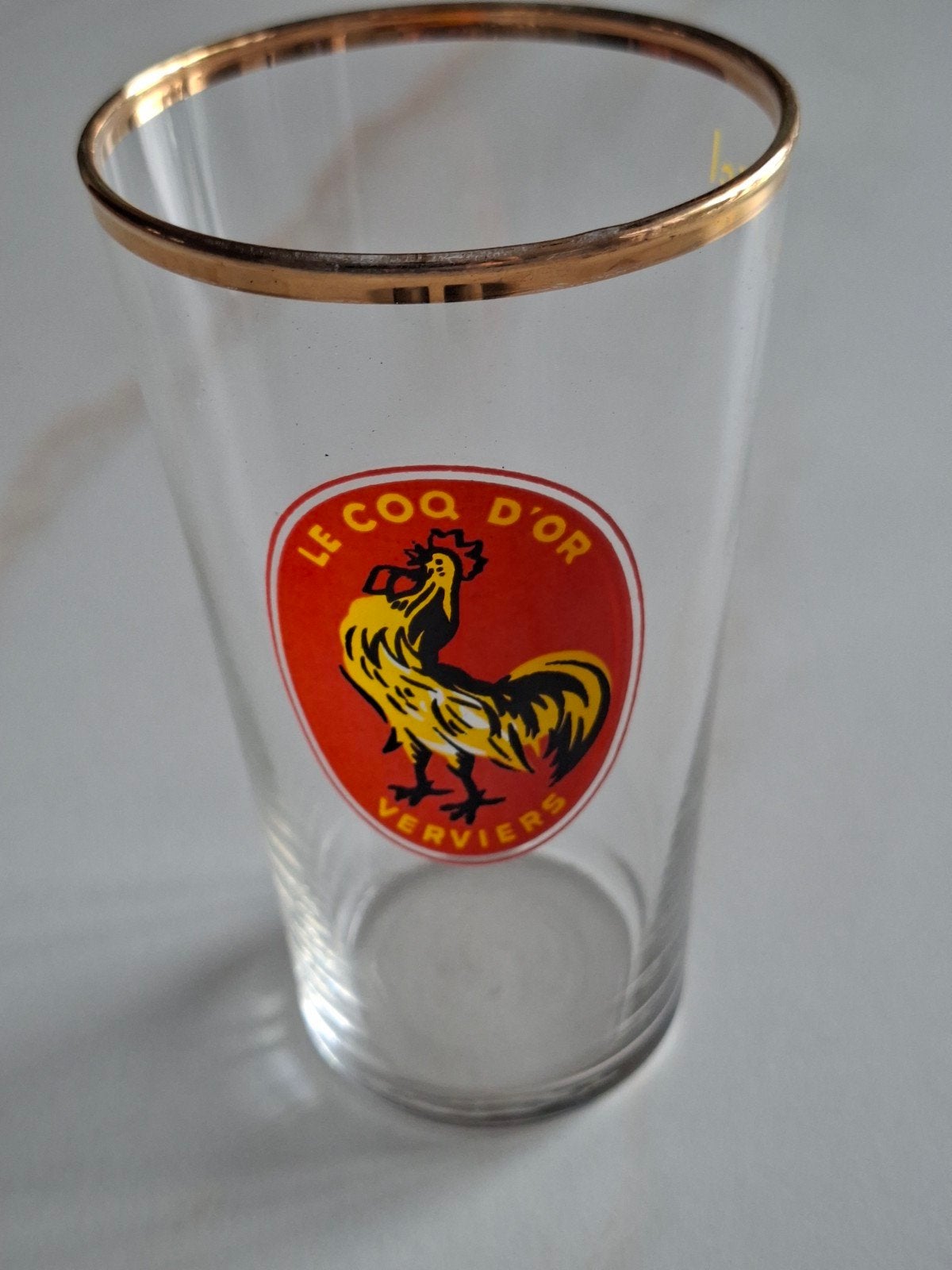 Verre à bière coq d'or impeccable de 25cl
