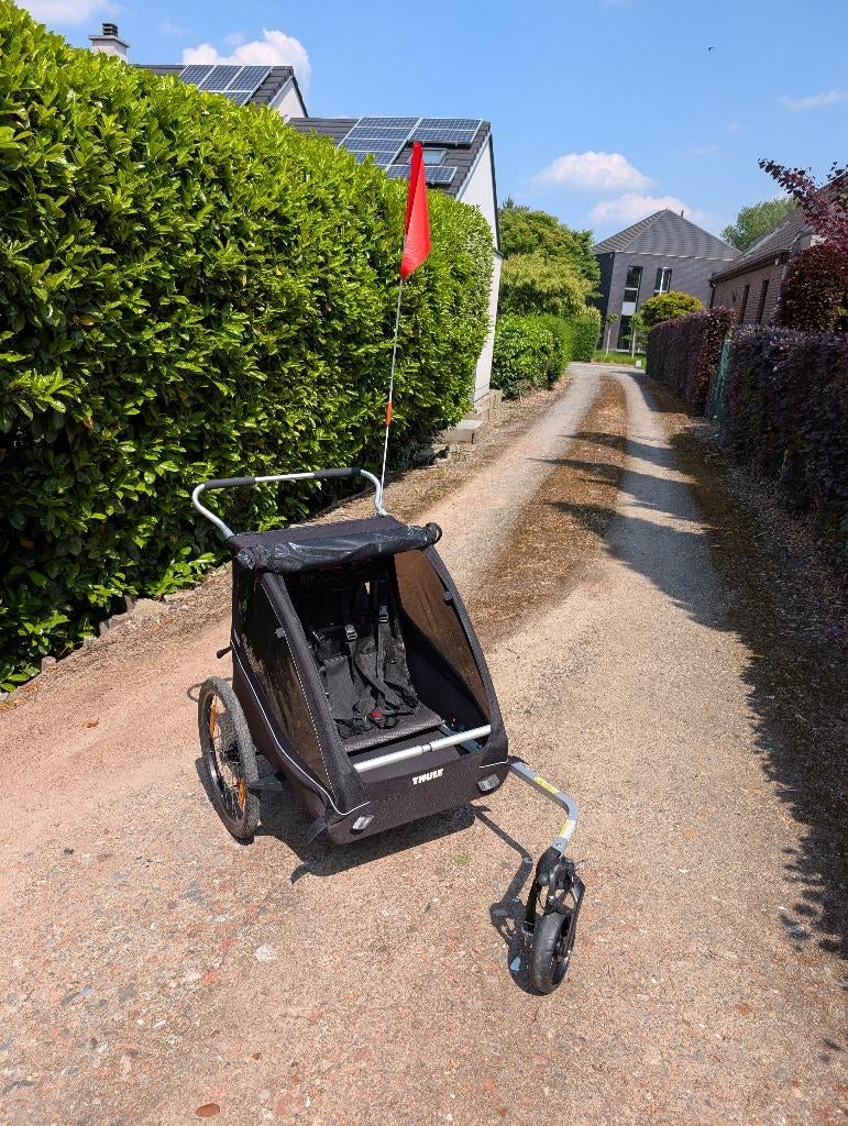 Fietskar Thule coaster xt + baby sling, THULE, Pliable, Comme neuf, Enlèvement