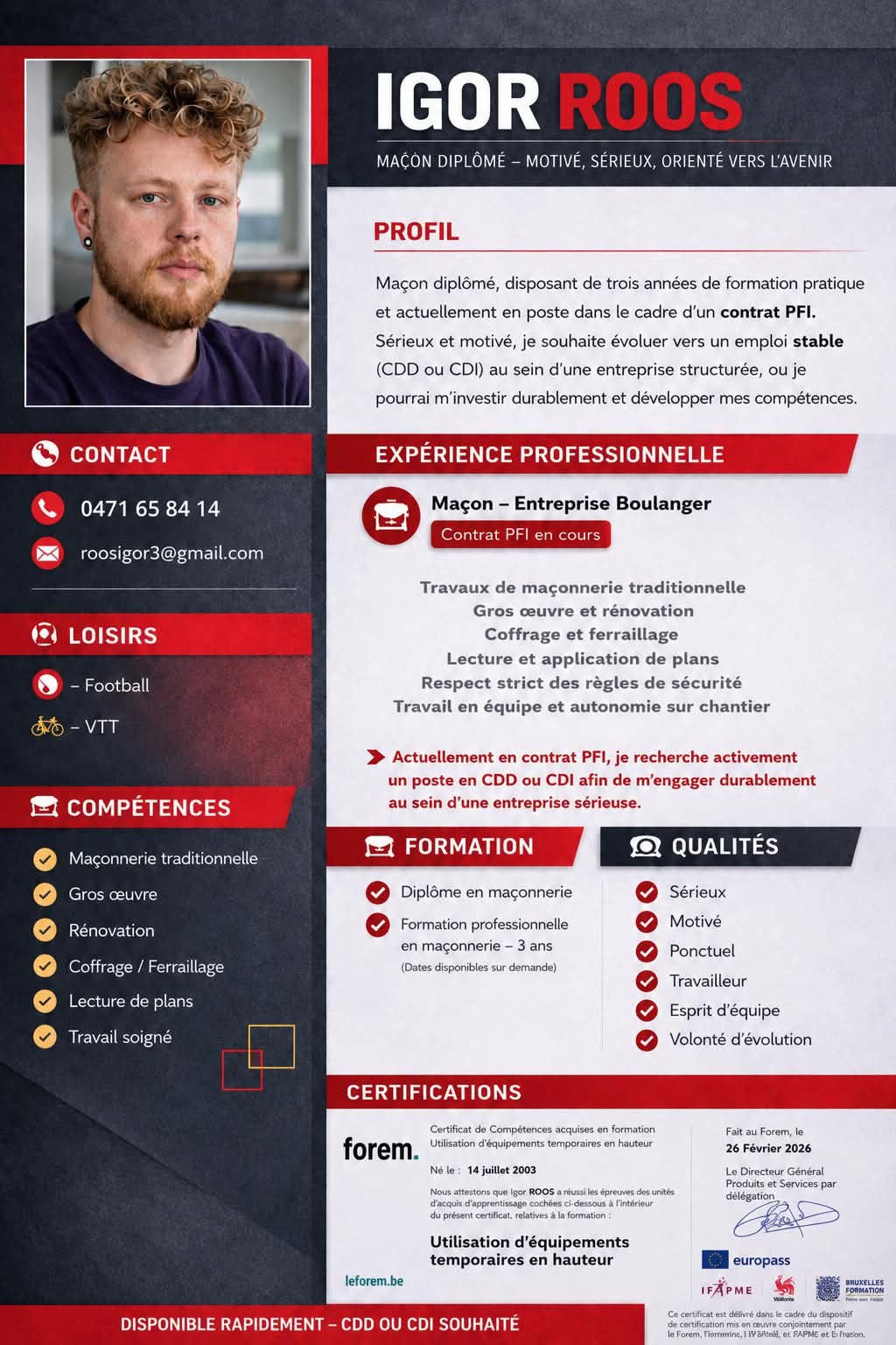 Recherche d’emploi, Tickets & Billets, Une personne
