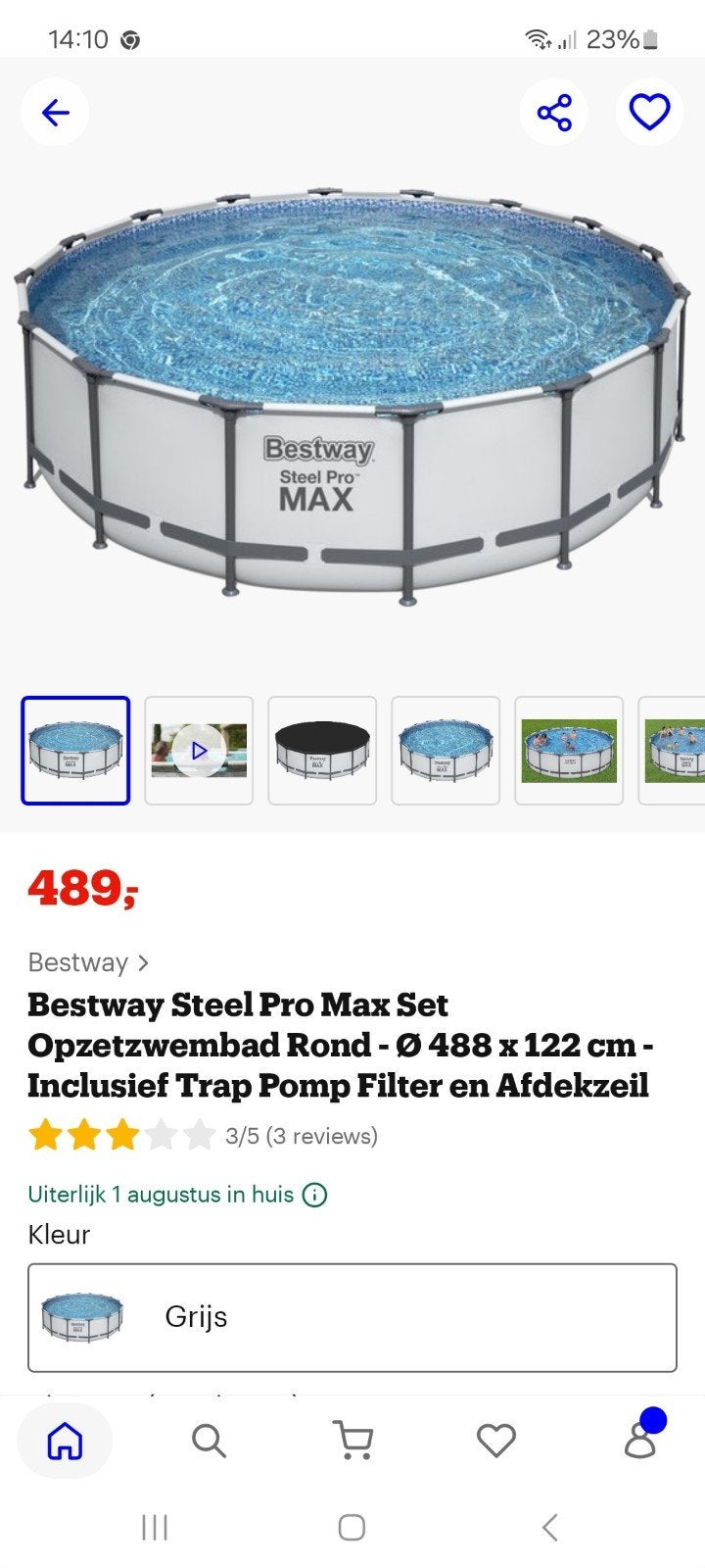 groot zwembad bestway 10 000L, Ophalen, Opzetzwembad