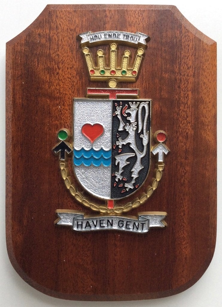 Wapenschild Haven Gent - Hou ende trou - North sea port, Collections, Marine, Comme neuf, Autres types, Enlèvement ou Envoi