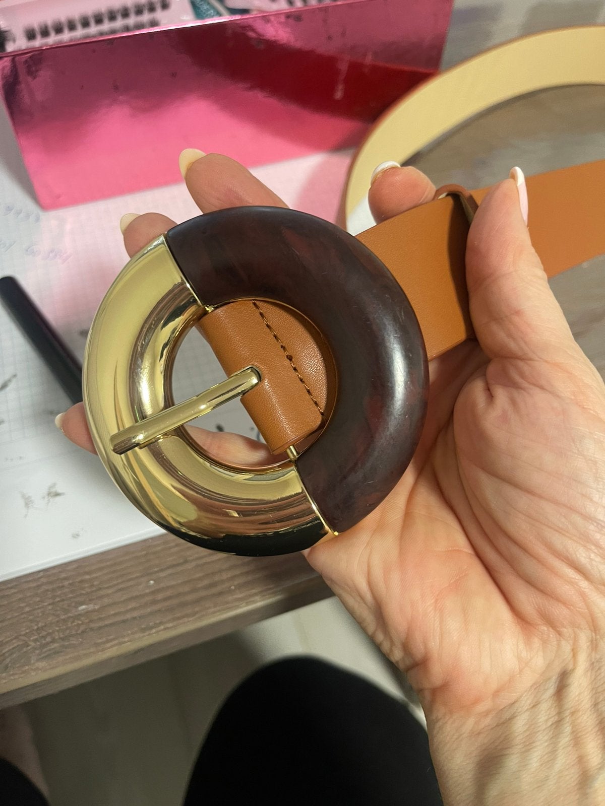 Caroline biss nieuwe lederen riem 110 cm, Kleding | Dames, Ophalen of Verzenden, Nieuw, Echt leder
